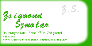 zsigmond szmolar business card